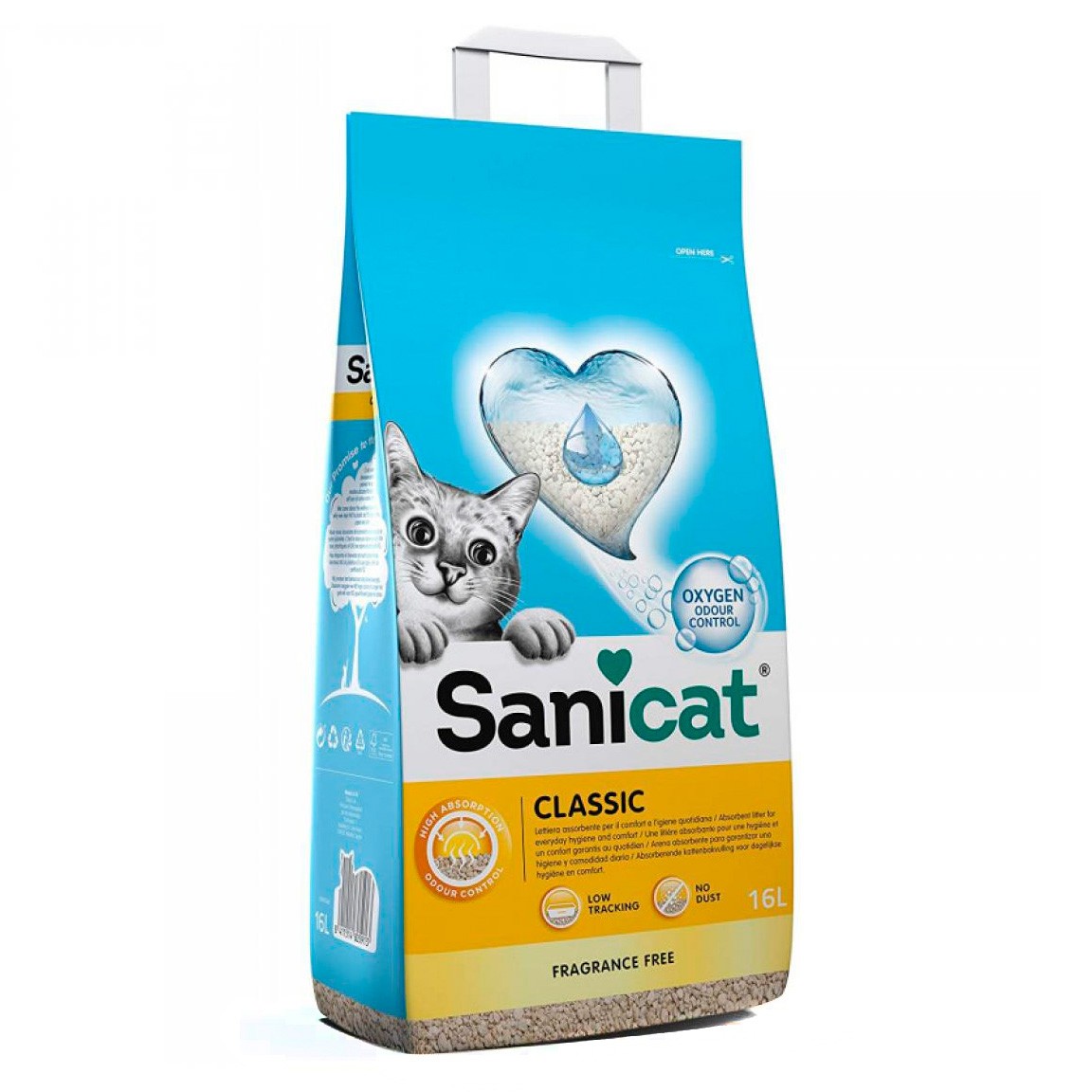 Sanicat Classic sin perfume, arena para gatos 10l