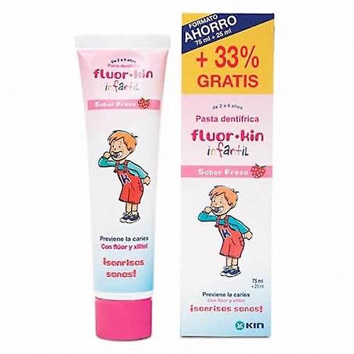 Fluorkin pasta infantil fresa 75+25ml.