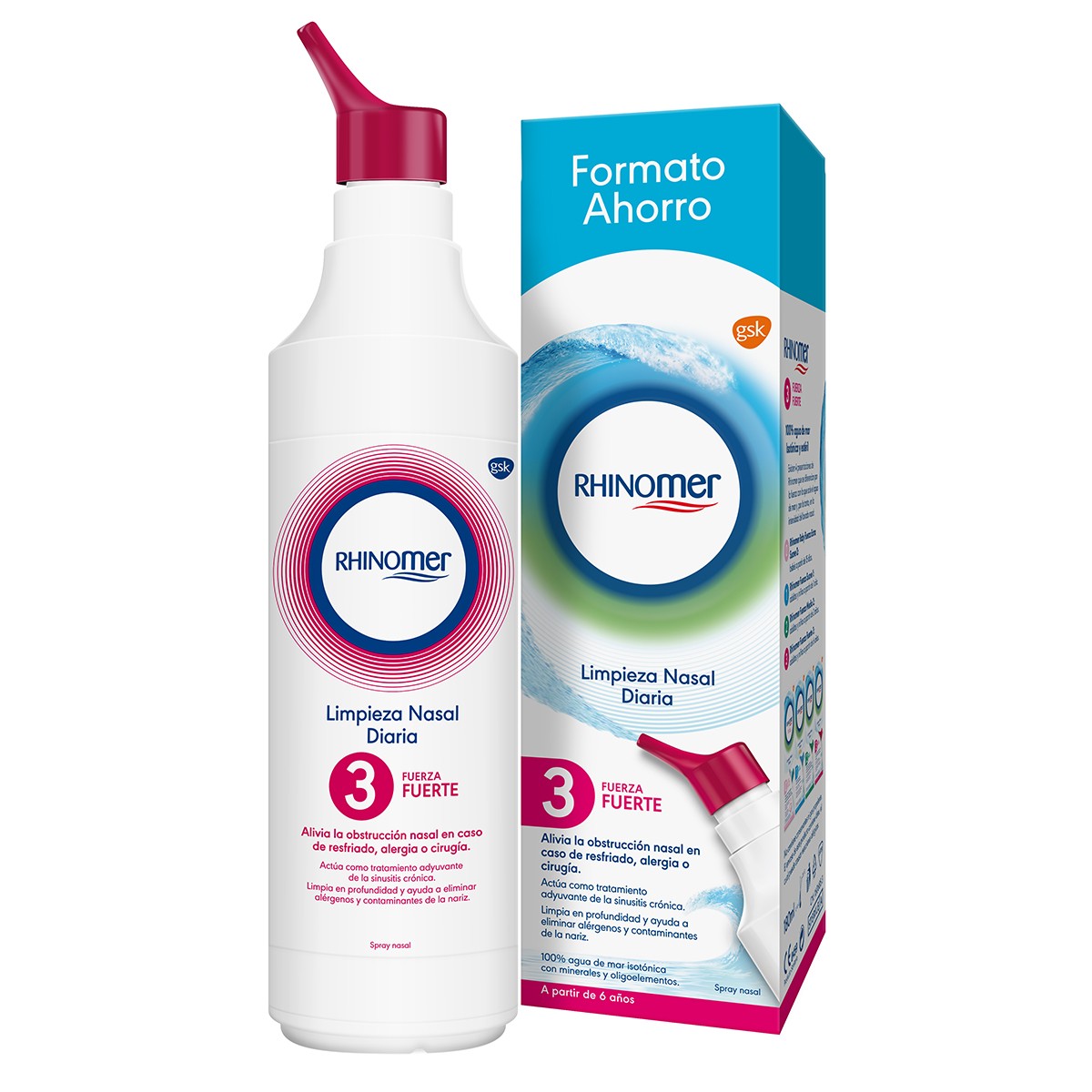 Rhinomer fuerza 3 fuerte limpieza nasal180ml