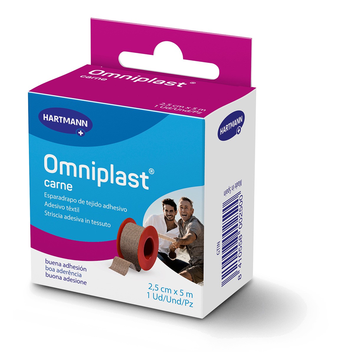 Omniplast esparadrapo tela rosa 5mx2,5cm