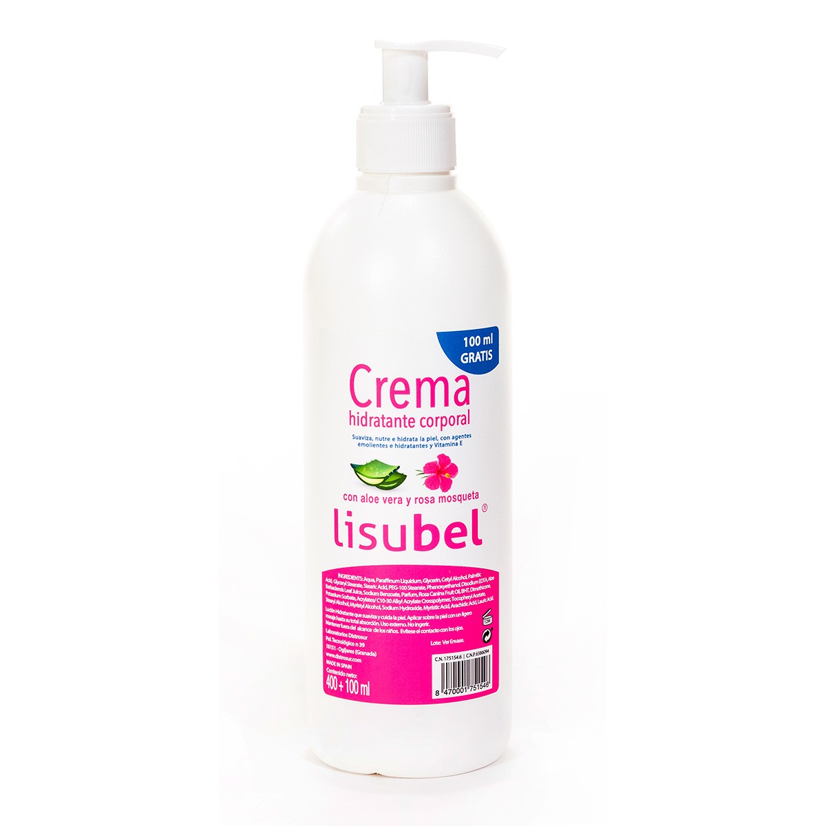 Lisubel hidratante corporal crema 400ml